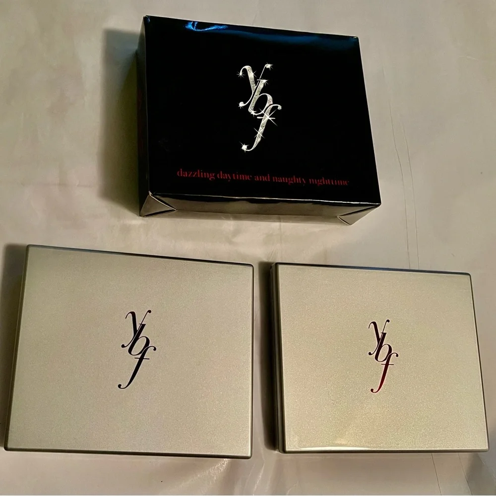 New! 2 Day Night Makeup Palettes Mirrored Metal YBF Your Best Friend Naughty